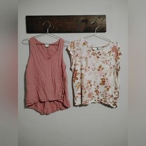 TWO 100% Linen Tops SMALL $15
